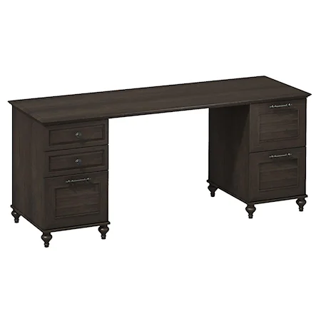 Double Pedestal Computer Desk with File Drawers